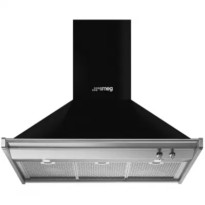 Hotte d�corative pyramidale 90cm 871m3/h Noir - SMEG R�f. KD90HNE