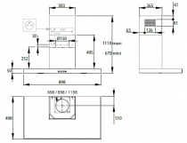 Hotte décorative Stella 90cm Noir avec moteur déporté Energy 830m3/h - ROBLIN Réf. 6805308 / 3250609618