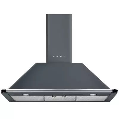 Hotte d�corative Victoria 90cm 567m3/h (788m3/h intensif) Gris ardoise - SMEG Elite R�f. KT90GRE