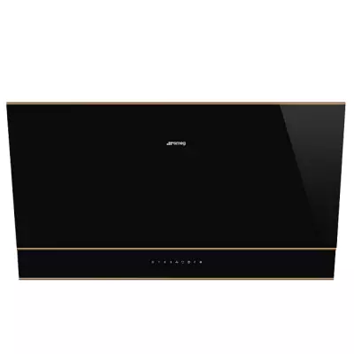 Hotte Dolce Stil Novo 90cm 621m3/h (777m3/h intensif) verre Noir / cuivre -SMEG Elite R�f. KV694R