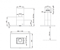 Hotte îlot Atrium 120cm 741m3/h Inox - ROBLIN Réf. 6051236