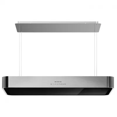 Hotte �lot ISOLA 100cm 420 m�/h Inox / verre Noir - SMEG Elite R�f. KSLS10X