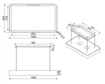Hotte &icirc;lot ISOLA 100cm 420 m&sup3;/h Noir Mat - SMEG Elite R&eacute;f. KSLS10MB