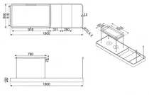 Hotte &icirc;lot ISOLA 180cm 420 m&sup3;/h Noir mat- SMEG Elite R&eacute;f. KSLS18MB