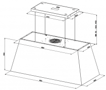 Hotte îlot Margaux 110cm 570m3/h Fonte - ROBLIN Réf. 5512640 / 3210538155