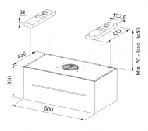 Hotte &icirc;lot Maris FMAS BK EXTRA MATT F80 580m3/h Noir mat - FRANKE R&eacute;f. 321463
