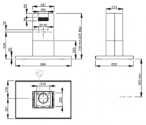 Hotte îlot Stella 90cm 691m3/h Inox - ROBLIN Réf. 6515139 / 3250539050