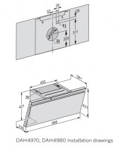 Hotte inclinée 90cm 415m3/h (875m3/h intensif)A++ aspect béton - MIELE Réf. DAH 4970 CONO Sienna