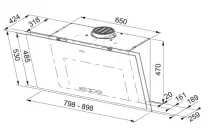 Hotte inclin&eacute;e Maris FMA 2.0 Pro 807 BK KL 450m3/h A+ verre Noir mat - FRANKE R&eacute;f. 349429