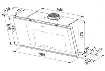Hotte inclin&eacute;e MYTHOS FMY PRO 907 FM BK/BK 450m3/h Noir - FRANKE R&eacute;f. 348781