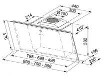 Hotte inclinée Smart One 60cm 700m3/h verre Blanc - FRANKE Réf. 614942