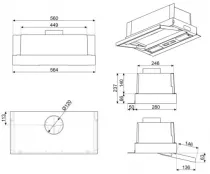 Hotte int&eacute;grable 56cm 230 m&sup3;/h C Inox - SMEG Elite R&eacute;f. KSET56LX3