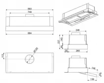 Hotte int&eacute;grable 86cm 230 m&sup3;/h C Inox - SMEG Elite R&eacute;f. KSET86LX3