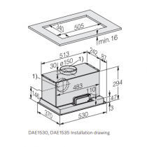 Hotte intégrée 415m3/h B Inox - MIELE Réf. DAE1530