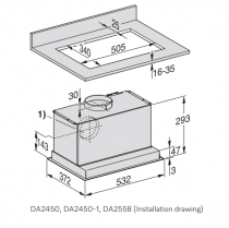 Hotte intégrée 53cm 600m3/h Inox - MIELE Réf. DA 2558 IN