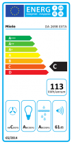 Hotte intégrée 88cm sans moteur Inox - MIELE Réf. DA 2698 EXT A IN