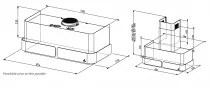 Hotte murale Ecrin 80cm 600m3/h (750m3/h intensif) Noir / Cuivre - Roblin Réf. 6503210