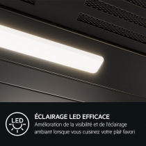 Hotte murale inclinée 90cm 440m3/h (725m3/h intensif)  A+ Noir - AEG Réf. GV77D91ST