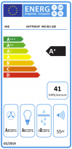 Hotte murale inclinée 90cm 440m3/h (725m3/h intensif)  A+ Noir - AEG Réf. GV77D91ST
