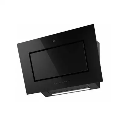 Hotte murale inclin�e Capsule 90cm moteur int�gr� 460m3/h (870m3/h intensif) verre Noir - ROBLIN R�f. 6411119