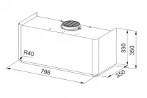 Hotte murale Mythos FMYW BK M/AN 80 KL 80cm 600m3/h Noir mat / Anthracite - FRANKE R&eacute;f. 477511
