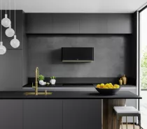 Hotte murale MYTHOS FMYW BK M/GD 80 KL600m3/h Noir mat / Reflet d\'or - FRANKE R&eacute;f. 477504