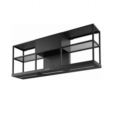 Hotte murale Partition 180cm 620m3/h (720m3/h intensif) Noir mat - ROBLIN R�f. 5400557+5355499x2