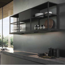Hotte murale Partition 180cm 620m3/h (720m3/h intensif) Noir mat - ROBLIN Réf. 5400557+5355499x2