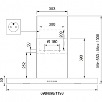 Hotte murale Stella 120cm 691m3/h Inox - ROBLIN Réf. 6628495