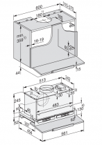 Hotte télescopique 60cm 380m3/h (810m3/h intensif) A+ Inox - MIELE Réf. DAS 8630