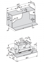 Hotte télescopique 90cm 630m3/h (880m3/h intensif) A++ Inox - MIELE Réf. DAS 8930