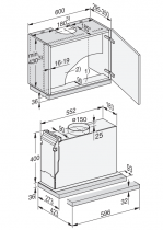 Hotte tiroir 60cm 410m3/h (555m3/h intensif) A Inox - MIELE Réf. DAS 2620