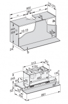 Hotte tiroir 90cm 400m3/h (625m3/h intensif)  A++ Verre - MIELE Réf. DAS 4940