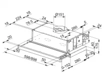 Hotte tiroir FTC 612 XS 60cm 420m3/h Inox - FRANKE R&eacute;f. 487702