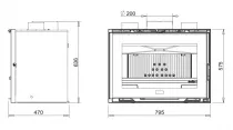 Insert &agrave; bois 12kW Joyau 80 Vision turbo Anthracite - Deville R&eacute;f. C07880-06-B