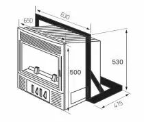 Insert à bois 634 6kW Noir - SUPRA Réf. FR9005550B