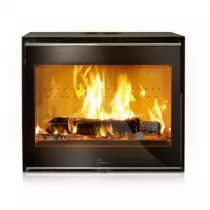 Insert à bois Adour 600 7kW Anthracite finition Inox - LACUNZA