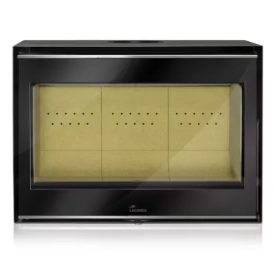 Insert � bois Adour 800 10kW Anthracite finition Inox - LACUNZA