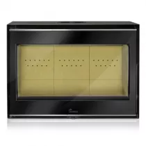Insert à bois Adour 800 10kW Anthracite finition Inox - LACUNZA