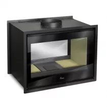 Insert à bois double face Nickel 700 13kW Anthracite (foyer vermiculite) - LACUNZA