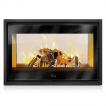 Insert à bois double face Nickel 800 15kW Anthracite (foyer vermiculite) - LACUNZA