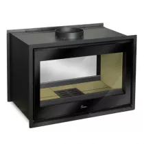 Insert à bois double face Nickel 800 15kW Anthracite (foyer vermiculite) - LACUNZA