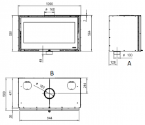 Insert à bois Inserto 100 Wide 8.1kW - LA NORDICA Réf. 6016100