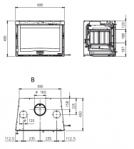 Insert à bois Inserto 70 H49 4.0 Ventilato 6.7kW - LA NORDICA Réf. 6016714