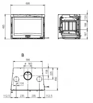 Insert &agrave; bois Inserto 70 H49 4.0 Ventilato 6.7kW - LA NORDICA R&eacute;f. 6016714