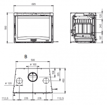 Insert à bois La Nordica 70 4.0 6016704-000 7.8kW Ventilé