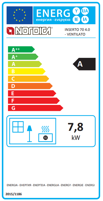 Insert à bois fonte ventilé - VN 70 8 kW