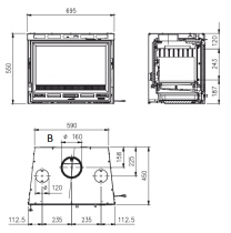 Insert à bois La Nordica 70 L 4.0 Ventilato 6016744 9kW 