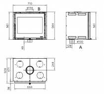 Insert à bois La Nordica 70 Wide 6016707 7.5kW 