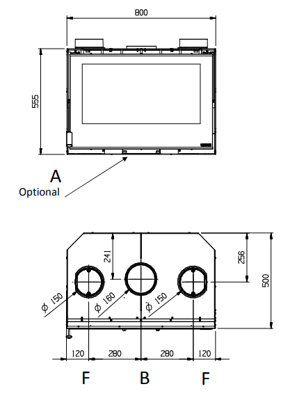 Insert à bois 80 PRS Crystal Ventilato 9 kW - Insert à bois La Nordica